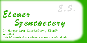 elemer szentpetery business card