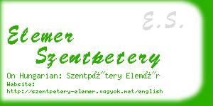 elemer szentpetery business card